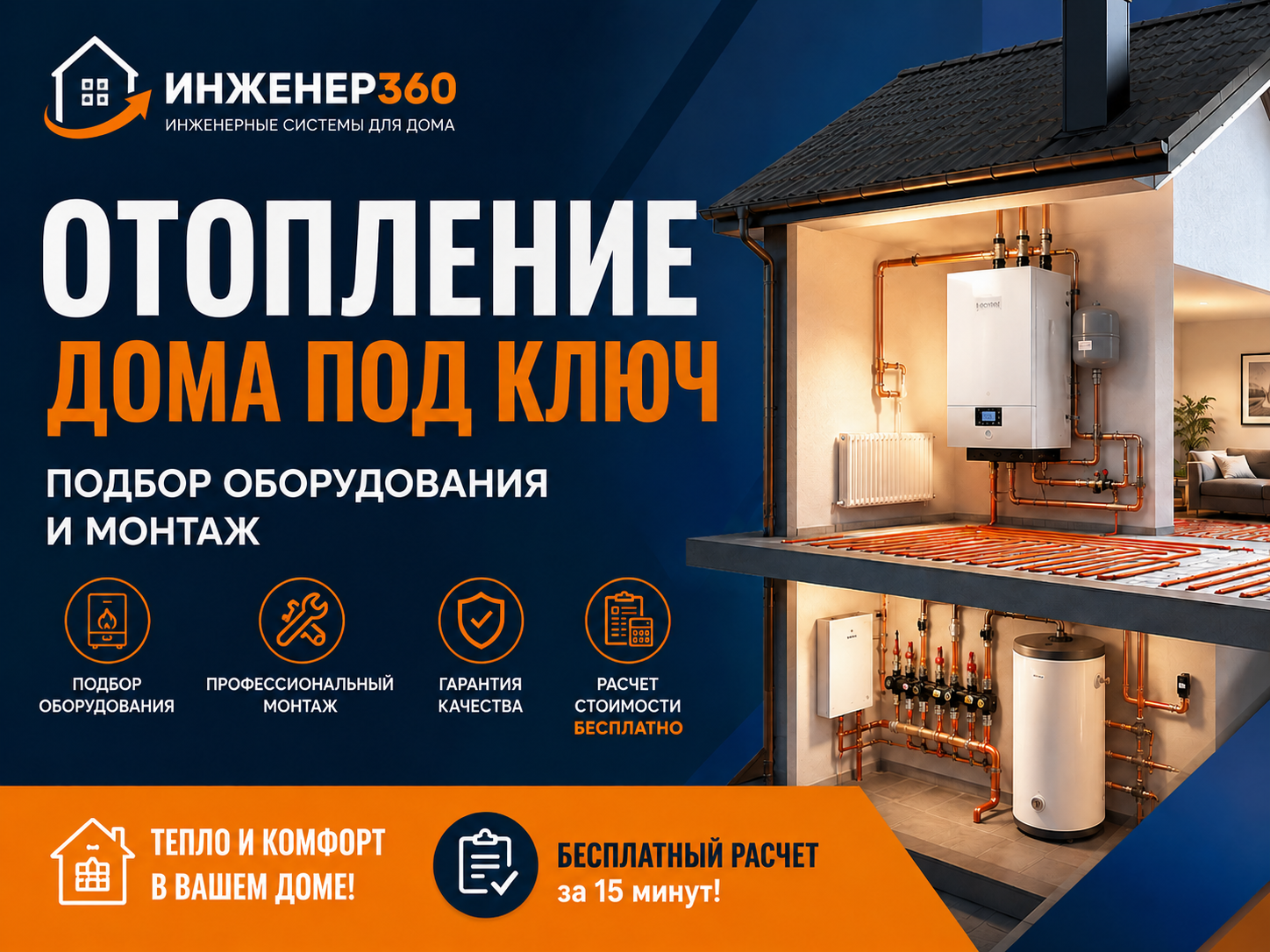 Креатив: отопление дома под ключ