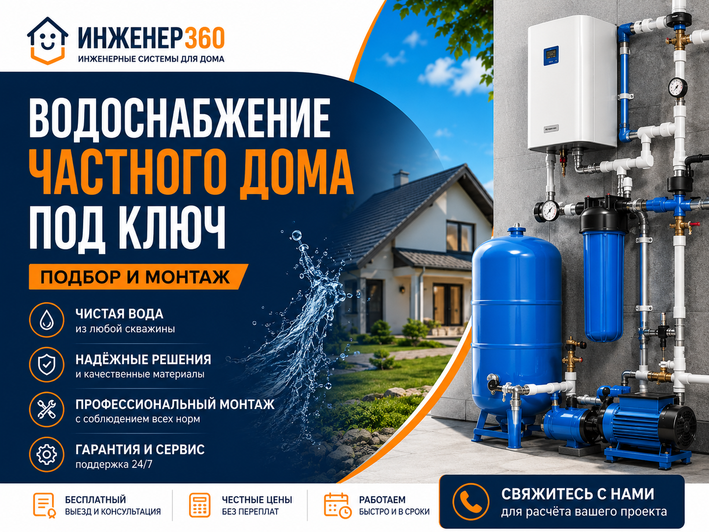 Креатив: водоснабжение частного дома под ключ